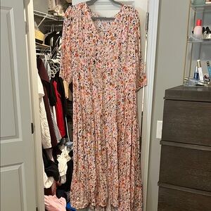 Petal & Pup Multicolored Tiered Ruffled Maxi Dress